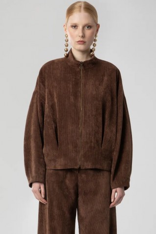 corduroy short jacket moutaki brown