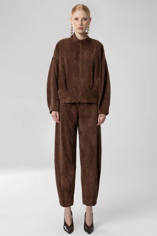 corduroy short jacket moutaki brown