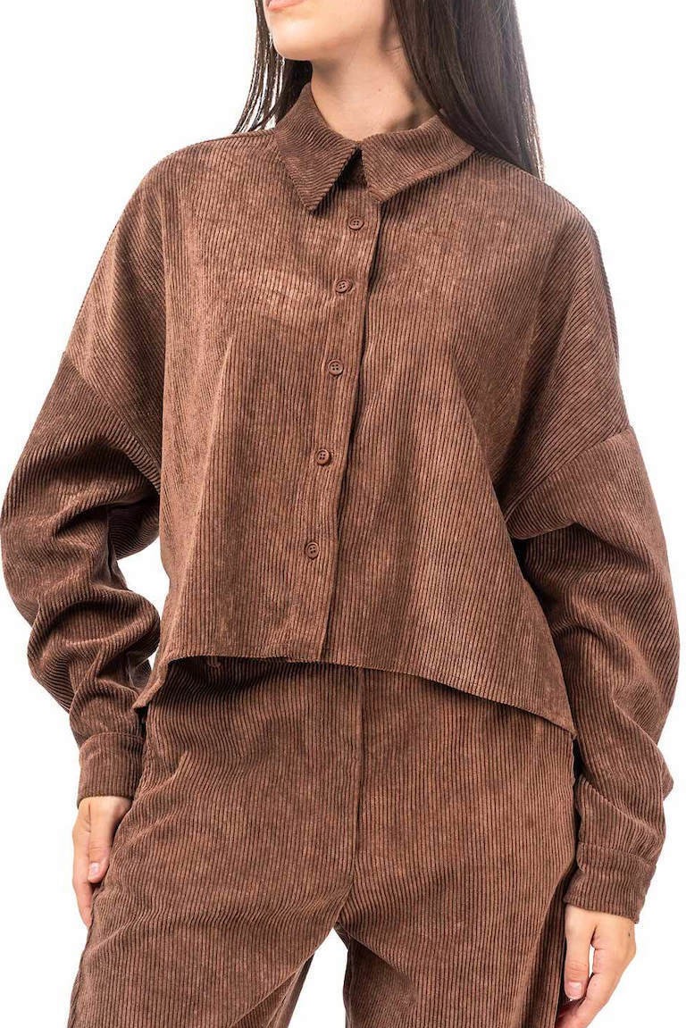 corduroy shirt moutaki brown