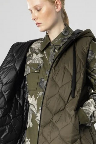 reversible long puffer gilet moutaki