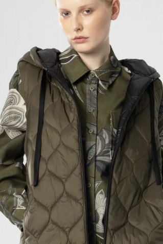 reversible long puffer gilet moutaki