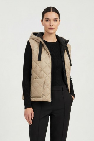 reversible puffer gilet moutaki beige