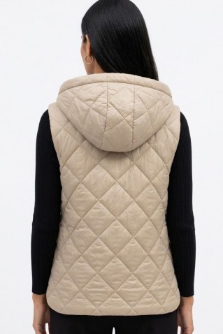 reversible puffer gilet moutaki beige