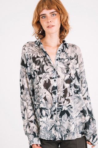 printed see-through shirt badila