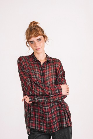 checked see-through shirt badila