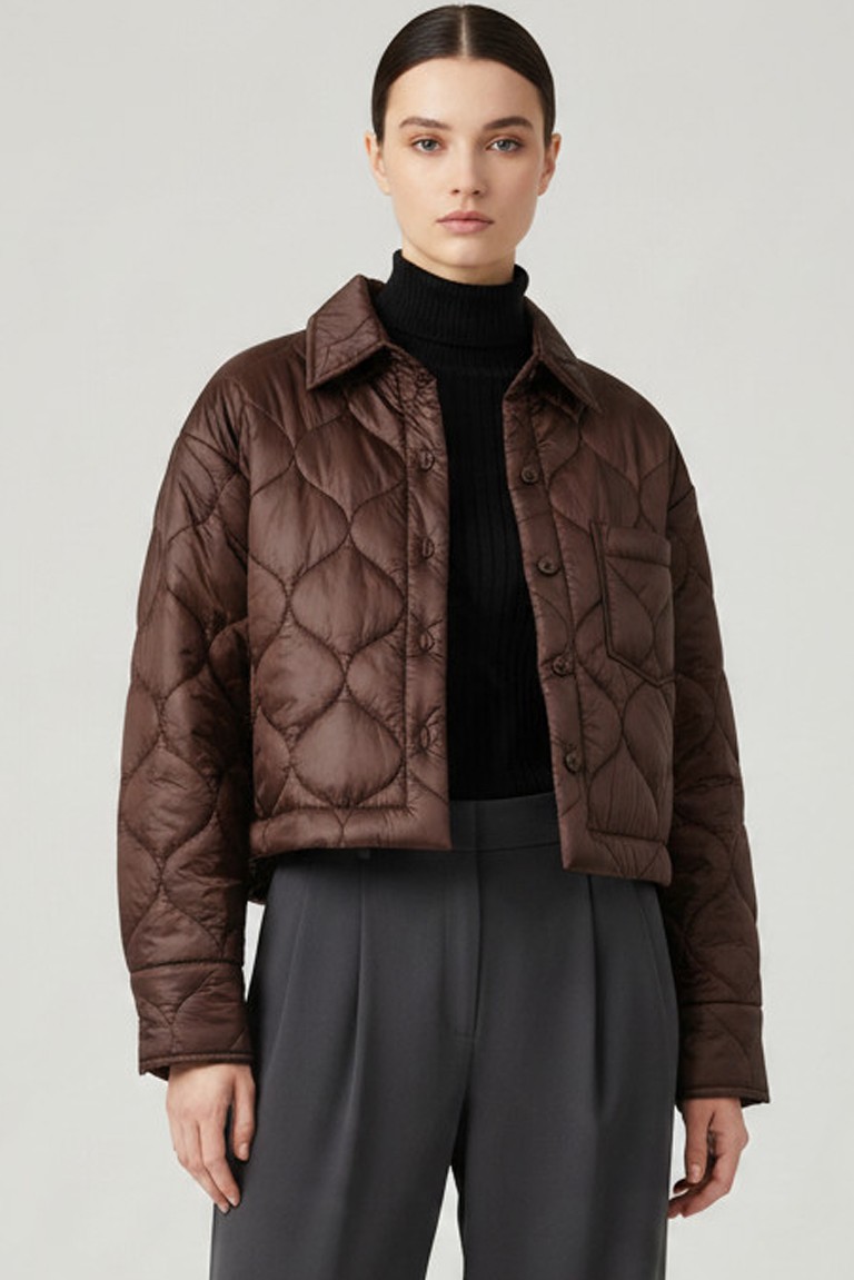 puffer shirt moutaki brown