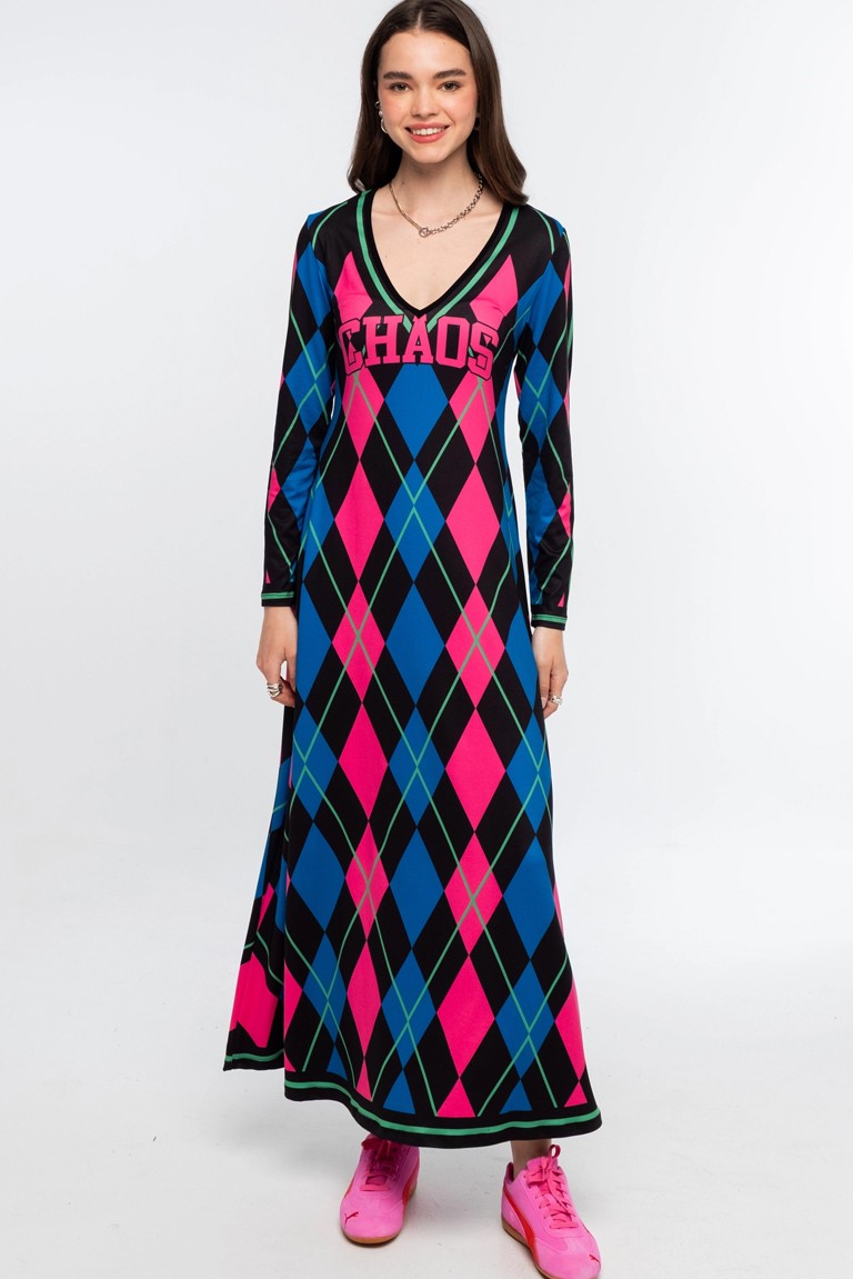argyle long dress peace & chaos