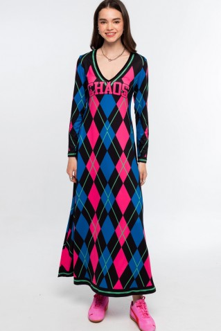 argyle long dress peace & chaos