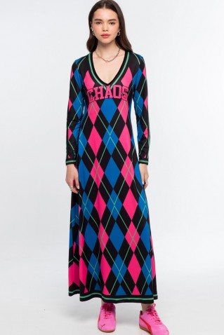 argyle long dress peace & chaos